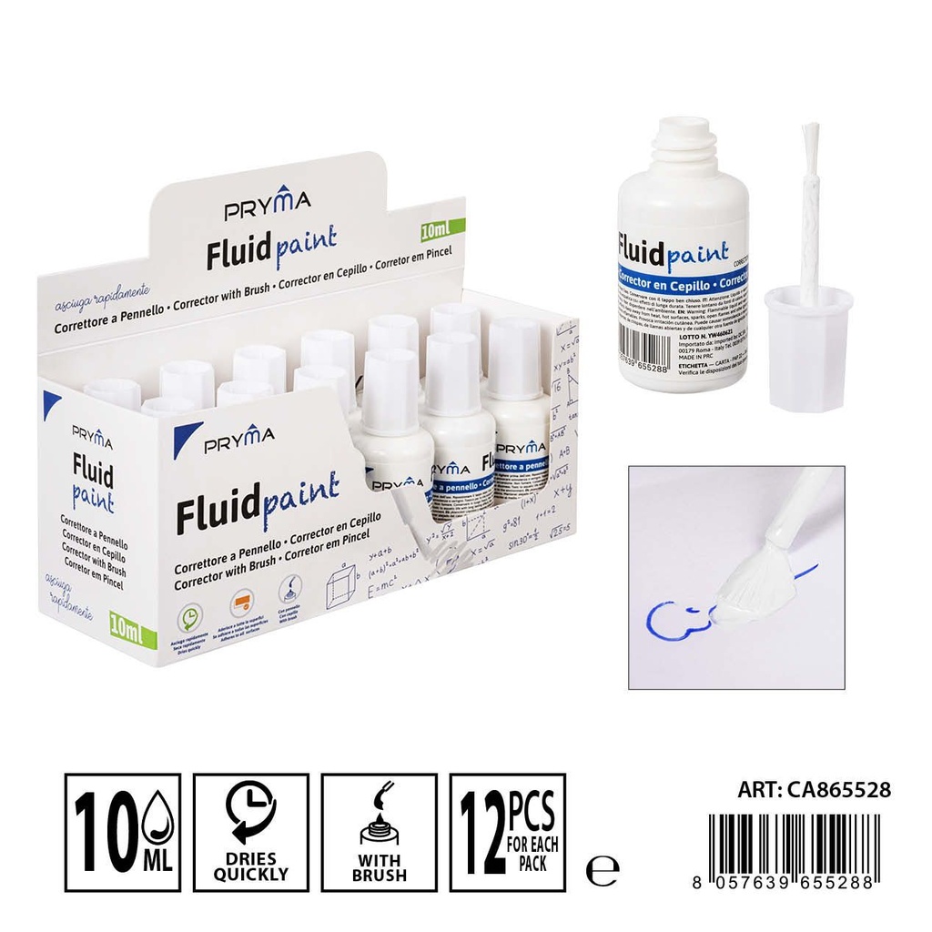 Corrector líquido 10ml 12 pcs - Material de corrección