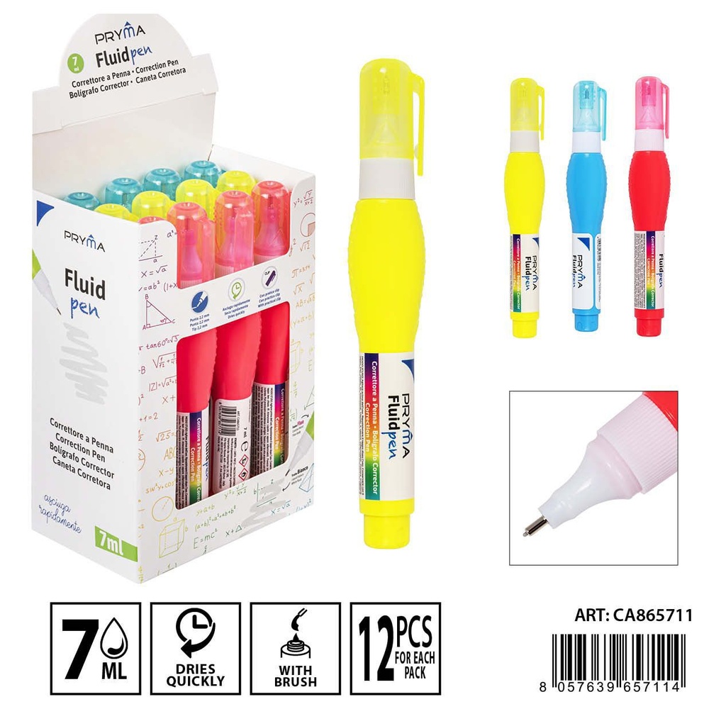 Lápiz corrector 2.2mm 7ml 12 pcs - Material de corrección