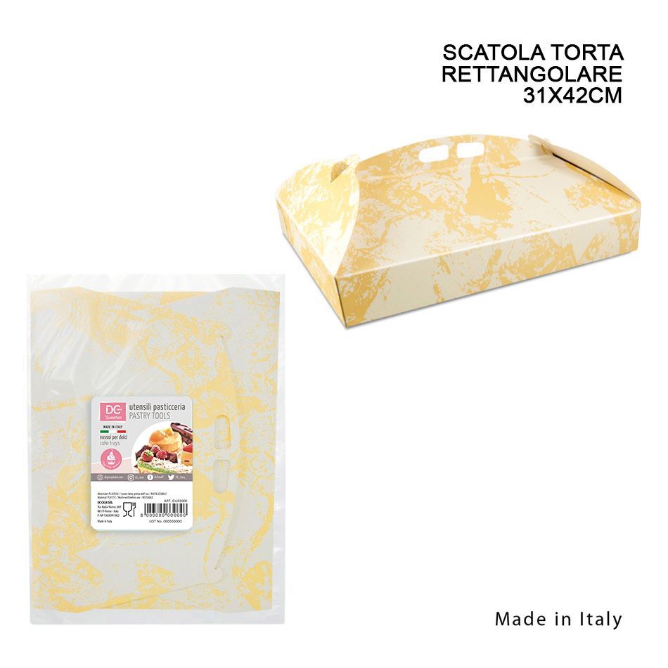 Caja de papel para tartas rectangular 31x42 cm - Utensilios de repostería