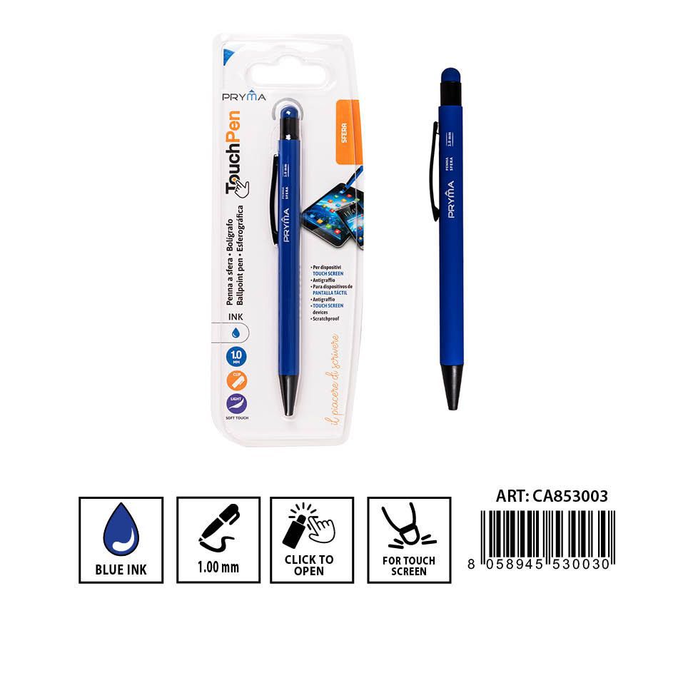 Bolígrafo con punta táctil 1.0mm azul para dispositivos y escritura