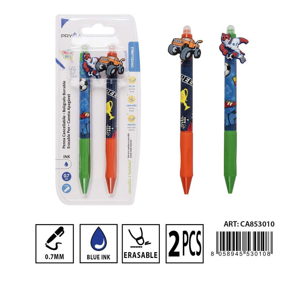 Bolígrafo borrable 0.7MM 2pz - Material de papelería