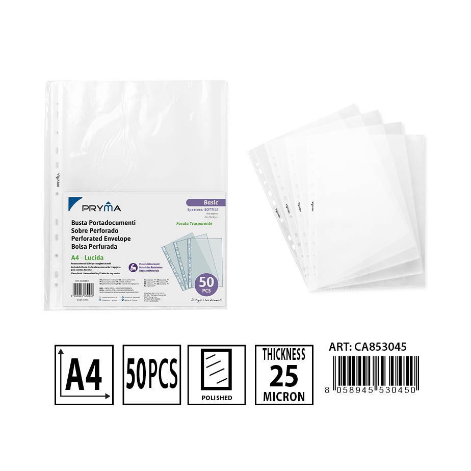 Funda multitaladro A4 50 piezas - Accesorios de oficina