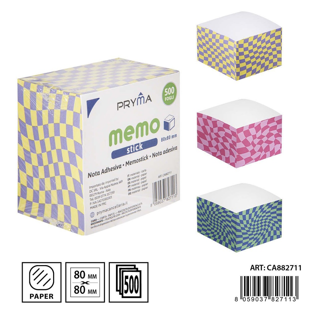 Notas 8x8cm sin pegamento 500 hojas - Todo tipo de notas