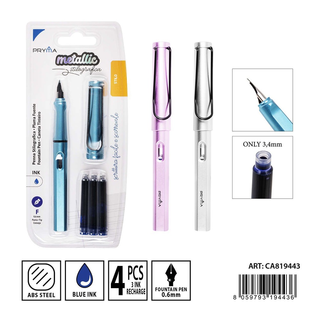 Juego de pluma con depósito de tinta 4PZ - Herramientas de escritura