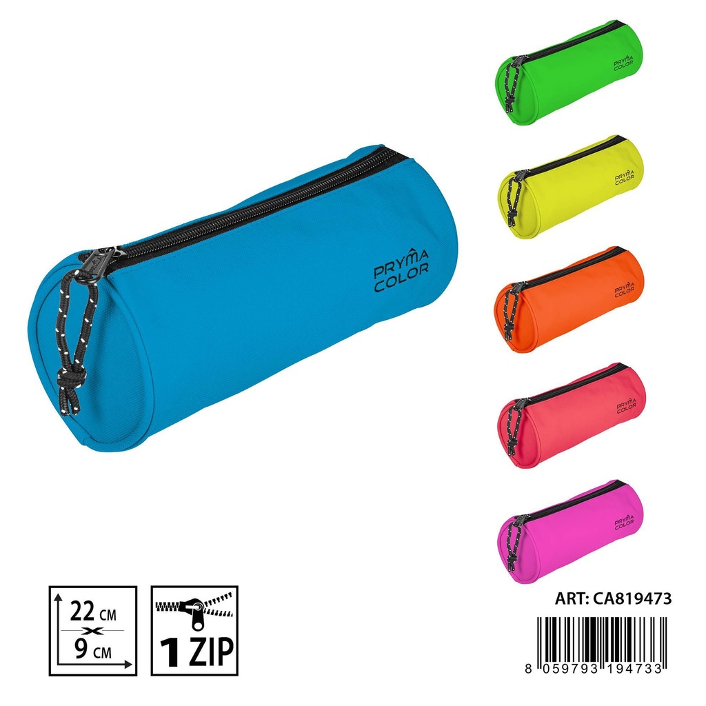 Estuche redondo fluorescente  - Suministros escolares  