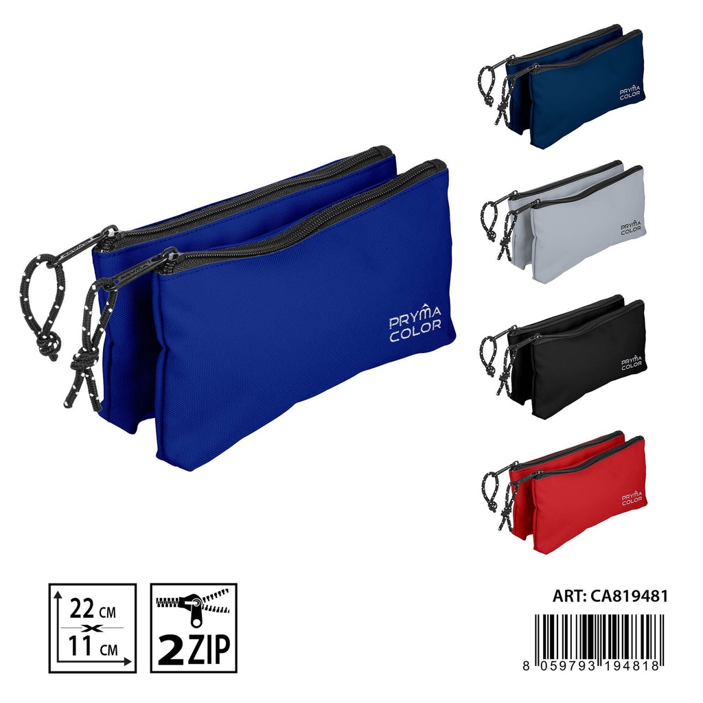 Estuche dos capas clásico 22x11 cm - Organizador de lápices y material escolar
