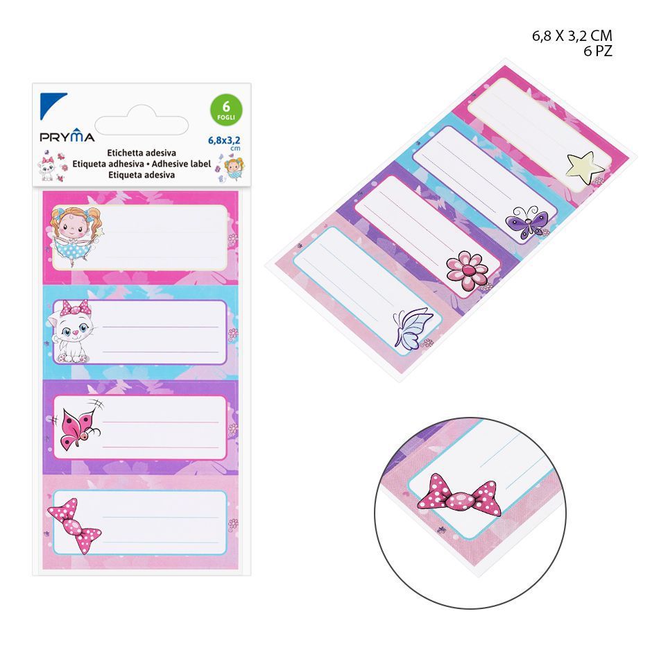 Etiqueta adhesiva 6.8cm 10 hojas 4pz para identificación y etiquetado
