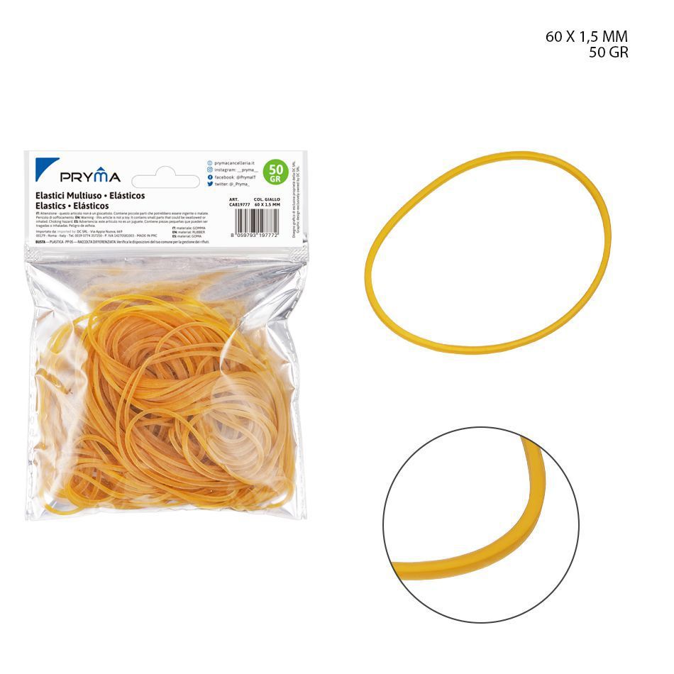 Goma Elástica Multiuso 60x1.5mm 50gr - Gomas elásticas