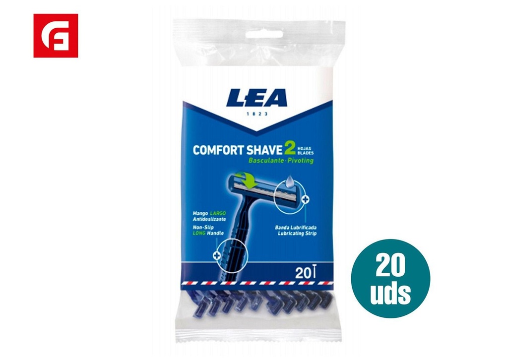 Maquinilla de afeitar Lea Comfort Shave 2 hojas 20 unidades - Cuidado personal