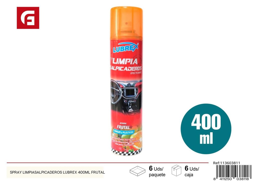 Limpiador de salpicaderas frutal Lubrex 400ml - Accesorios de coche