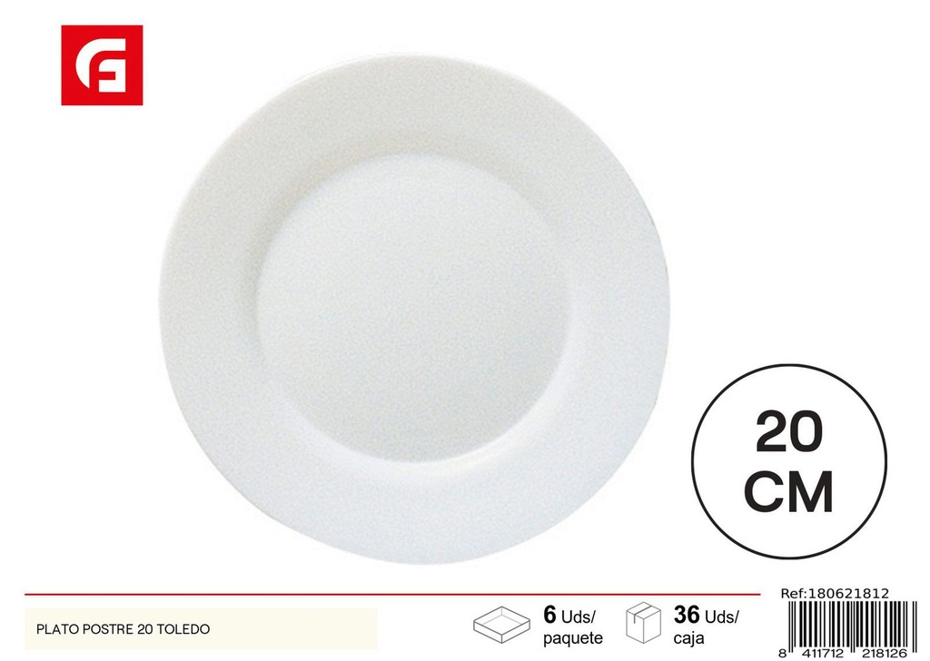 Plato de postre 20 Toledo - Vajilla de vidrio y cerámica