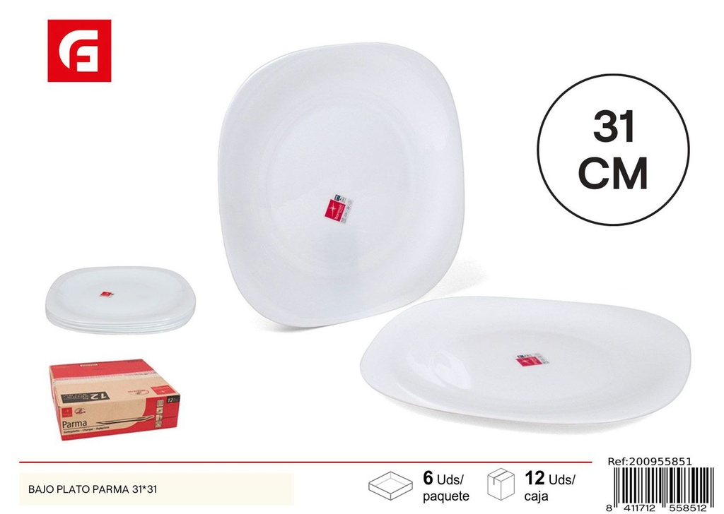 Bajo plato de cerámica Parma 31*31 cm - Vajilla de cerámica