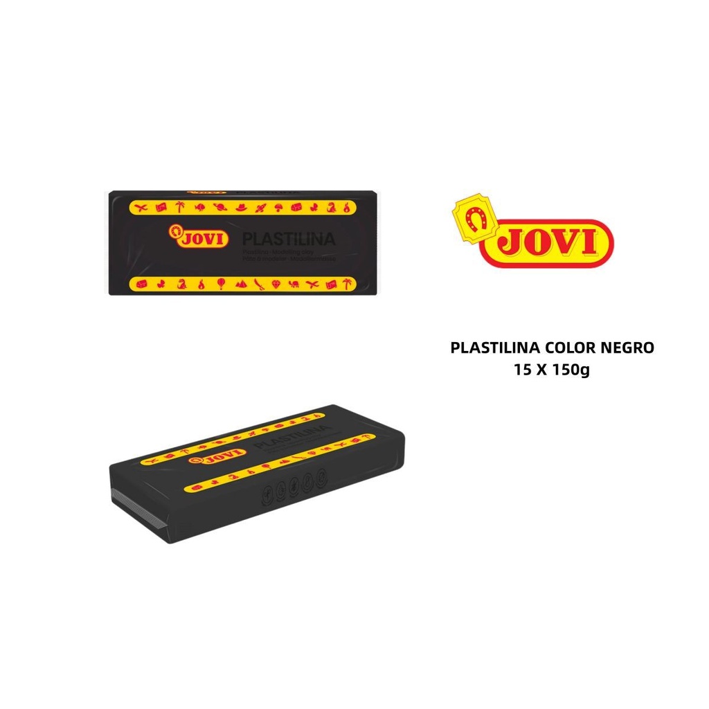 Plastilina negra 150g caja con 15 pastillas para manualidades
