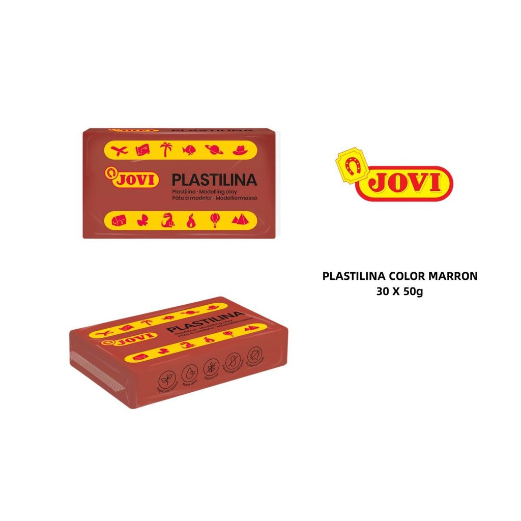 Plastilina caja 30 pastillas 50 g marrón - Material de oficina y arte