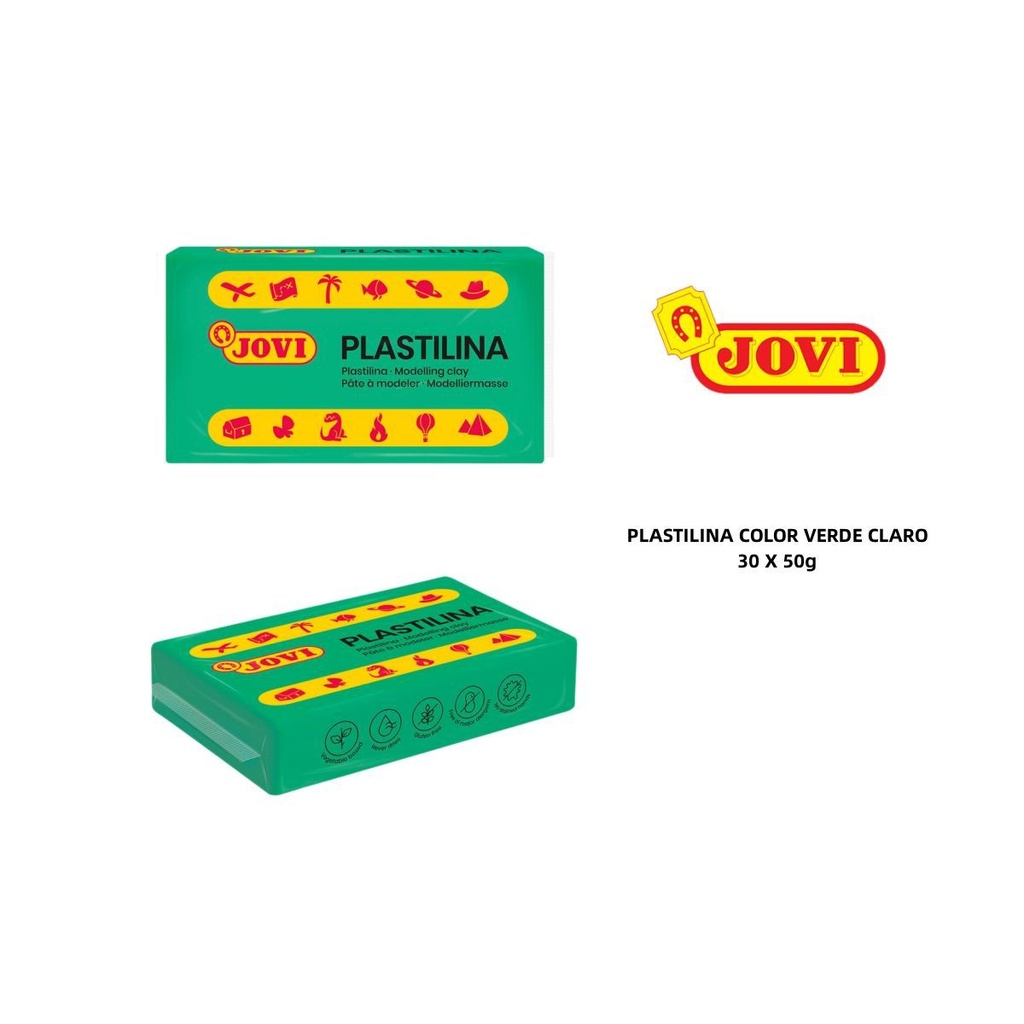 Plastilina caja 30 pastillas 50 g verde claro - Material de oficina y arte