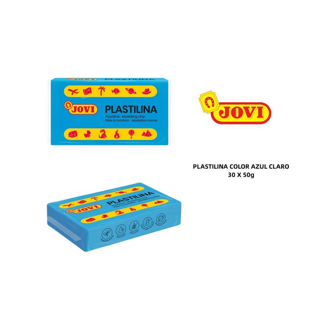 Plastilina caja 30 pastillas 50 g azul claro - Material de oficina y arte