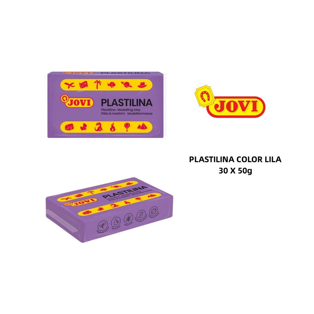 Plastilina Jovi 30 pastillas de 50g lila - Productos de papelería