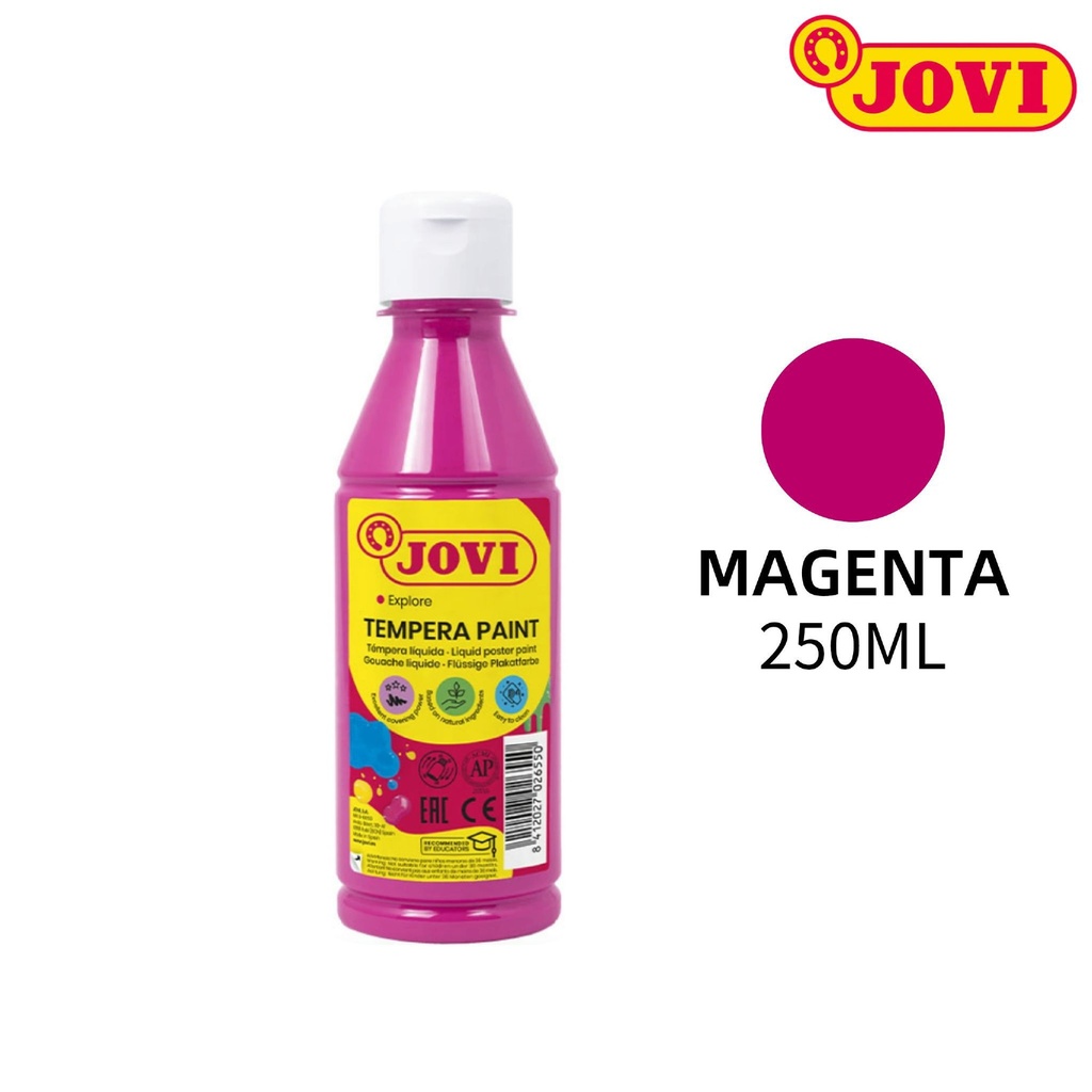 Pintura tempera paint botella 250ml magenta Jovi para arte y manualidades