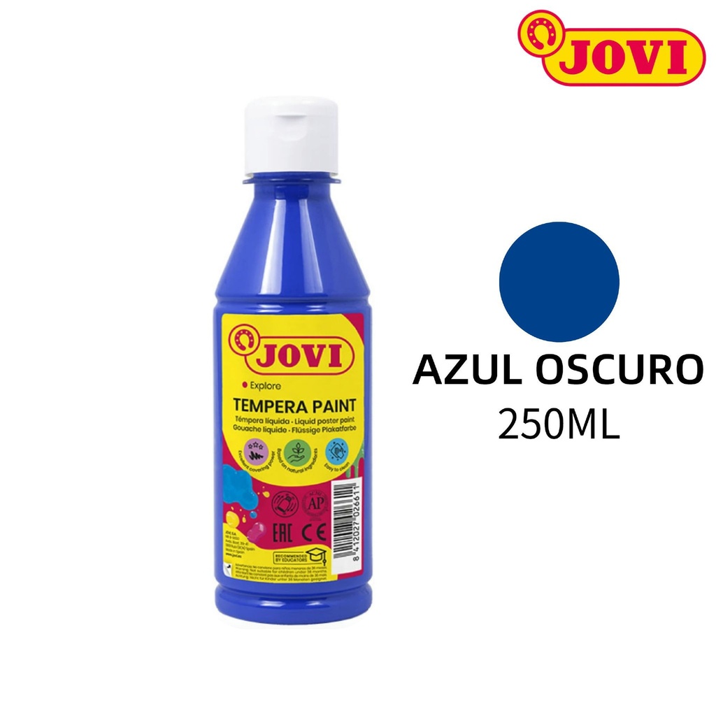 Pintura tempera paint botella 250ml azul oscuro para artistas y estudiantes