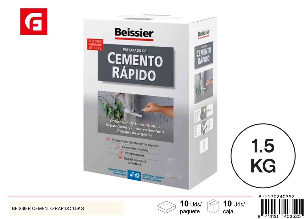 Cemento rápido Beissier 1.5kg - Pintura y colocación