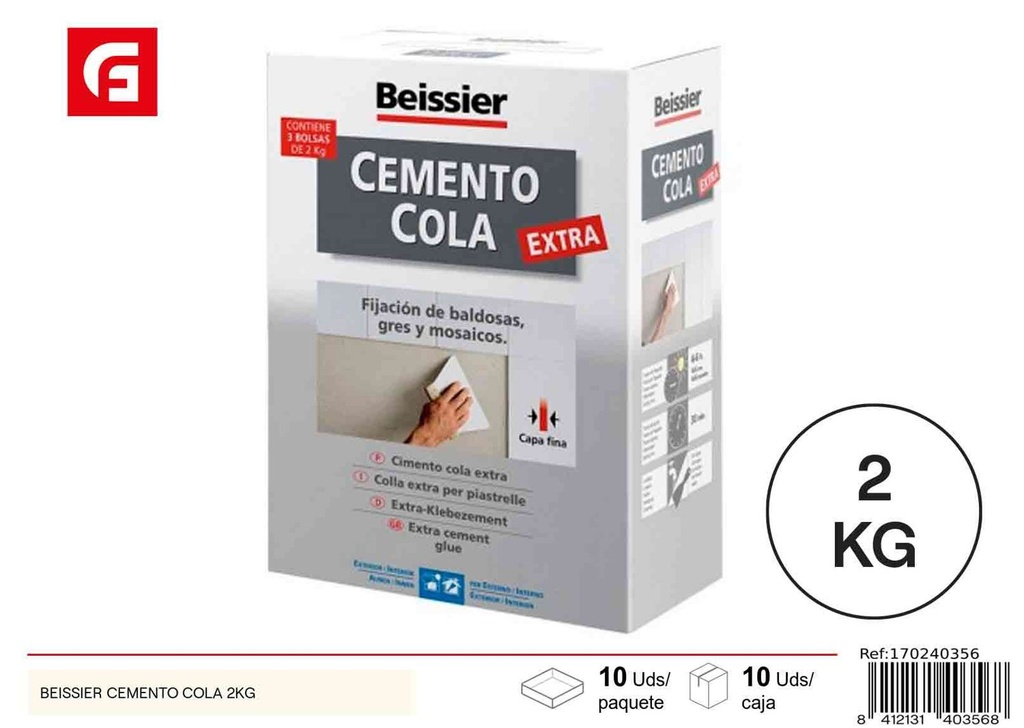 Cemento cola Beissier 2kg - Pintura y ferretería