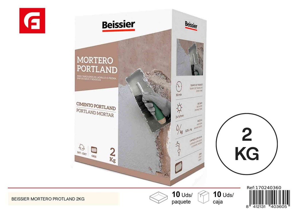Mortero Portland 2kg Beissier - Pintura y masillas