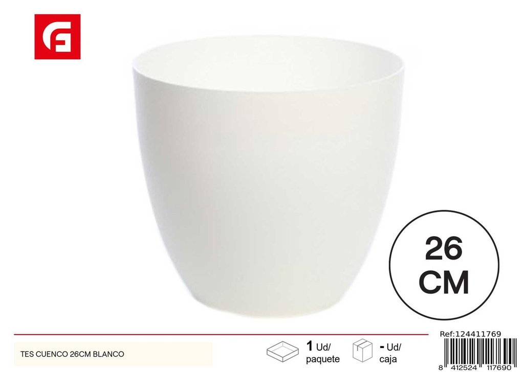 Taza de plástico de 26 cm blanca - Utensilios de cocina