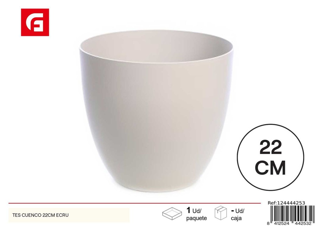  maceta de plástico 22cm ecru - Jardinería y plantas