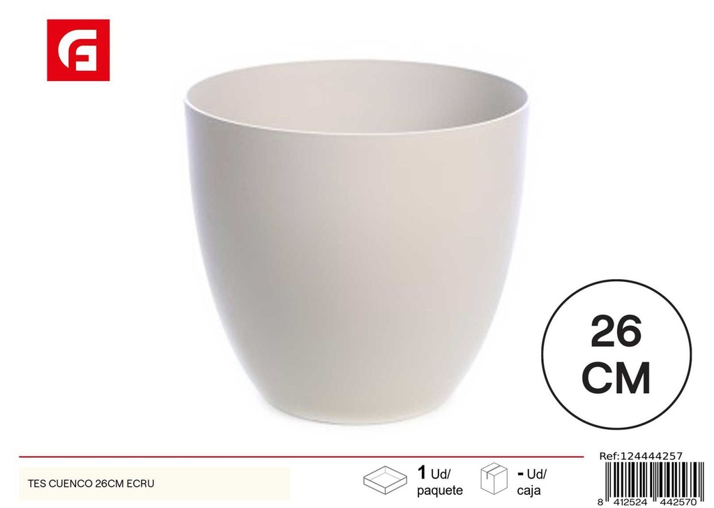 Maceta TES Cuenco Ecru 26cm - Jardineras y decoraciones para el hogar