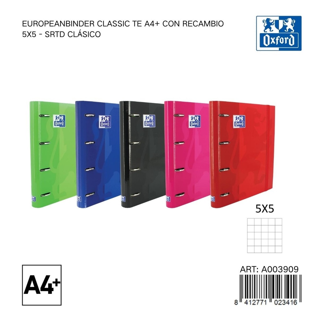 Carpeta de 4 agujeros A4 5x5 versión clásica - Papelería