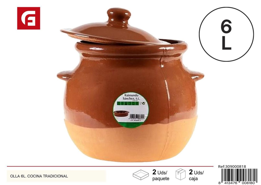 Olla 6L cocina tradicional - Utensilios de cocina