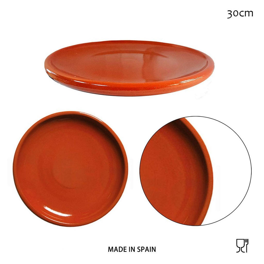 Plato Churrasco 30cm - Platos de barro rojo