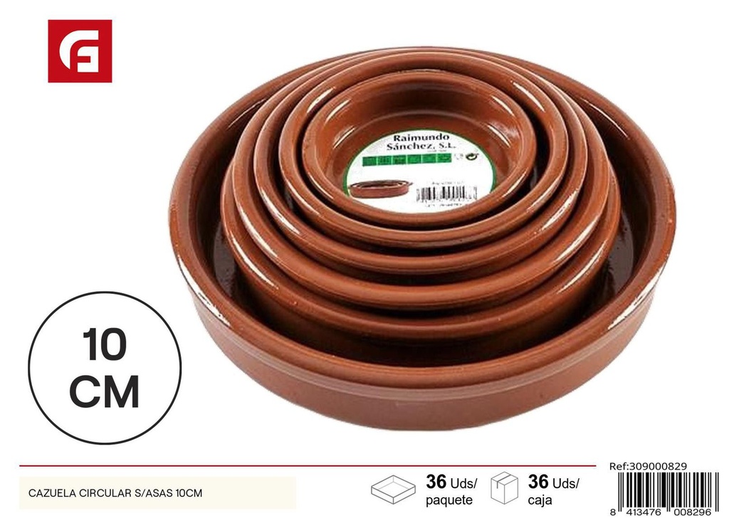 Cazuela circular de barro 10cm - Cerámica