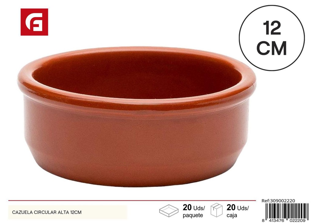 Cazuela circular alta de 12 cm - Utensilios de cocina