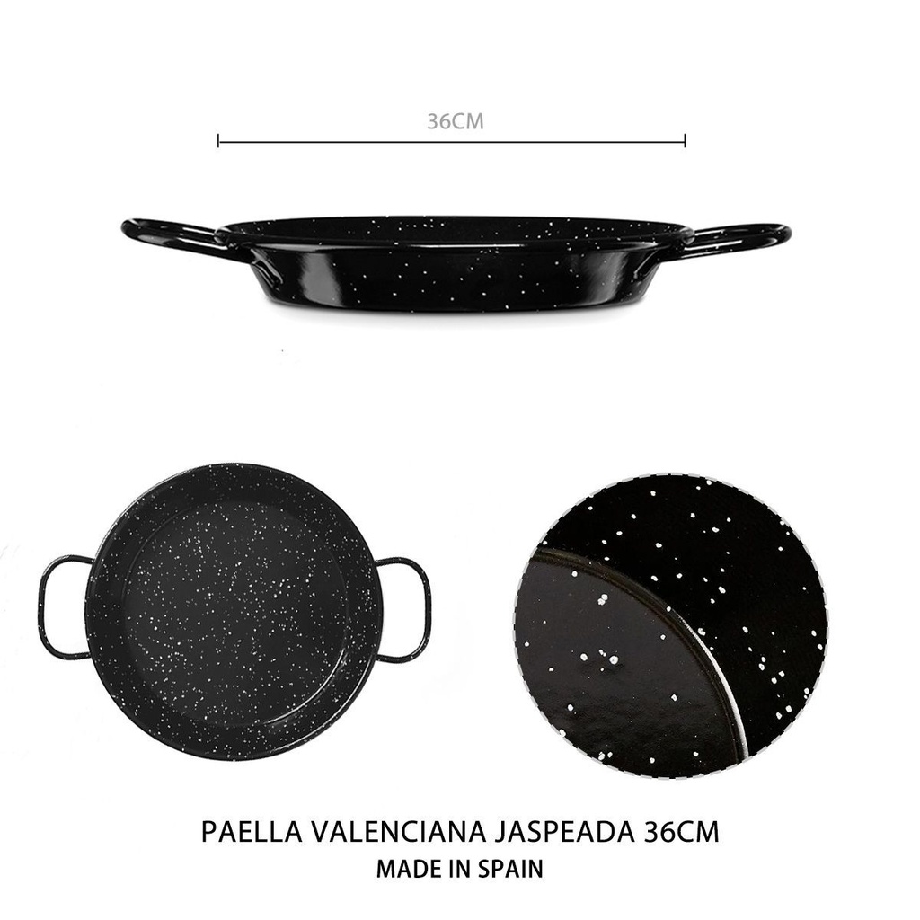 Paellera valenciana jaspeada 36 cm - Utensilios de cocina y paelleras