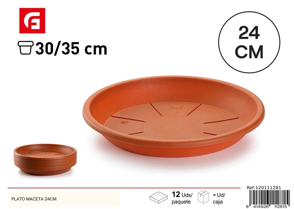 Plato Maceta 24cm - Accesorios de jardinería