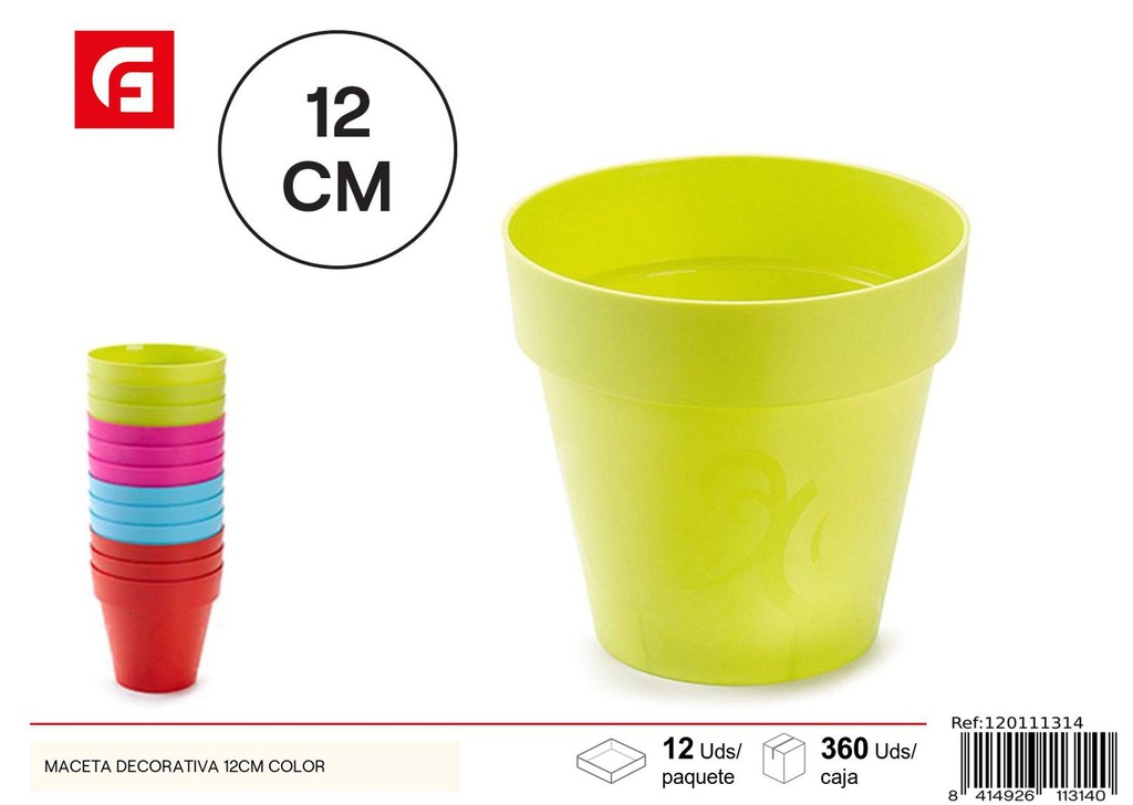 Maceta decorativa 12cm - Plásticos para el hogar