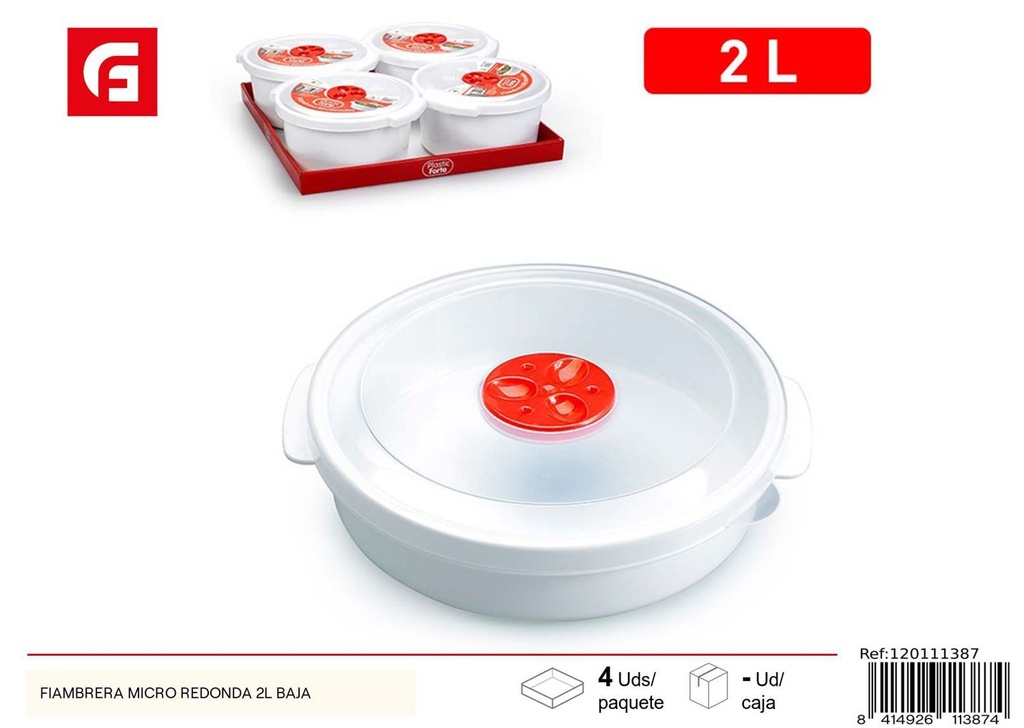 Fiambre micro redonda 2l baja - Envases de plástico para alimentos 