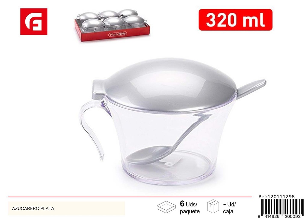 Azucarero de plástico plateado - Utensilios de cocina