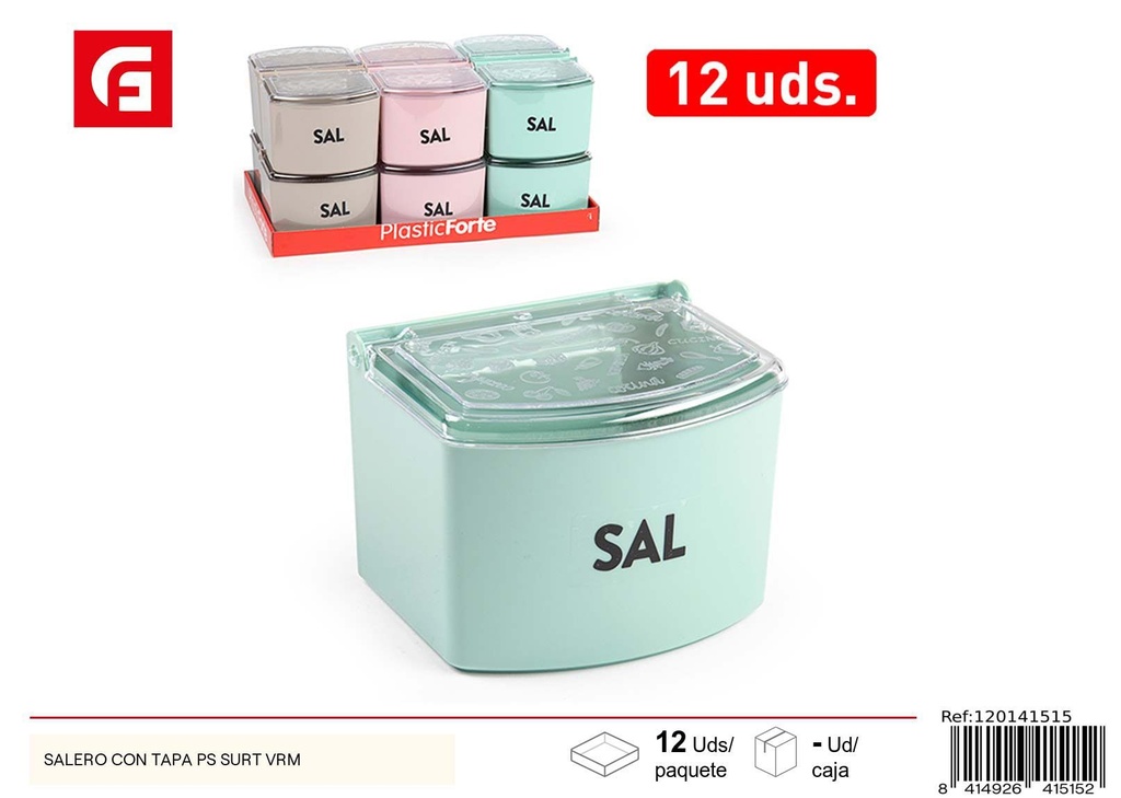 Salero de plástico con tapa surtida - Accesorios de cocina