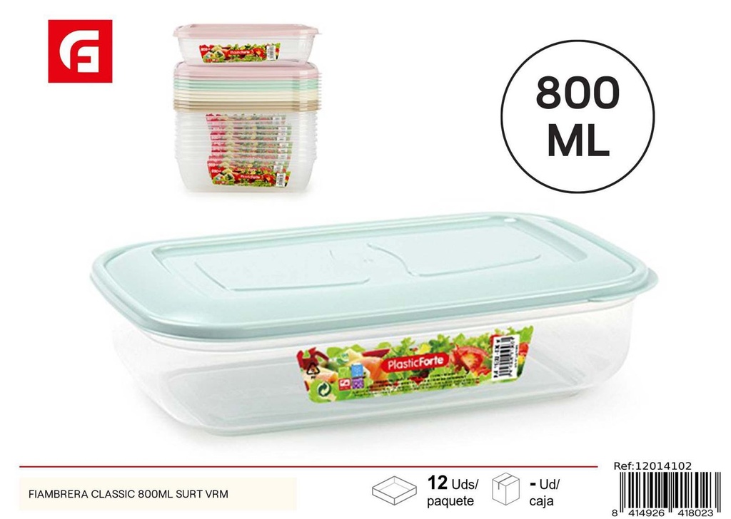 Fiabrrera Classic 800ml - Tupper de plástico para alimentos