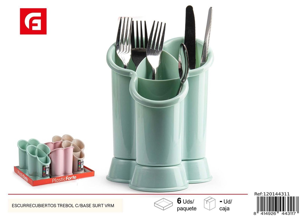 Escurre cubiertos trébol con base surtido VRM - Utensilios de cocina