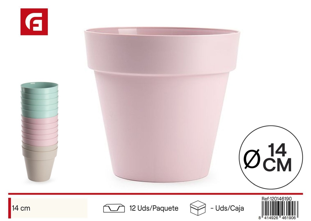 Maceta decorativa 14 cm surtido - Jardinería y decoración