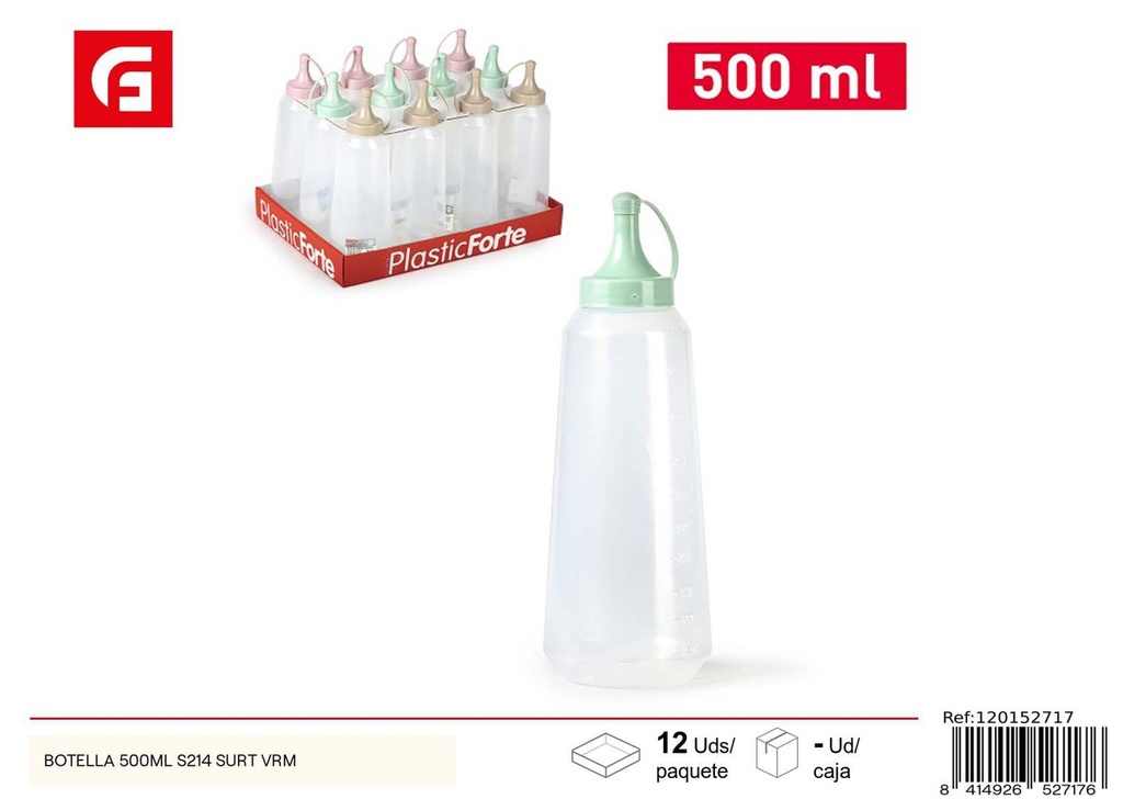 Botella 500ml surtida - Envase para salsas y líquidos