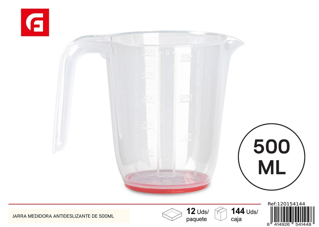 Jarra medidora antideslizante de 500ml - Utensilios de cocina