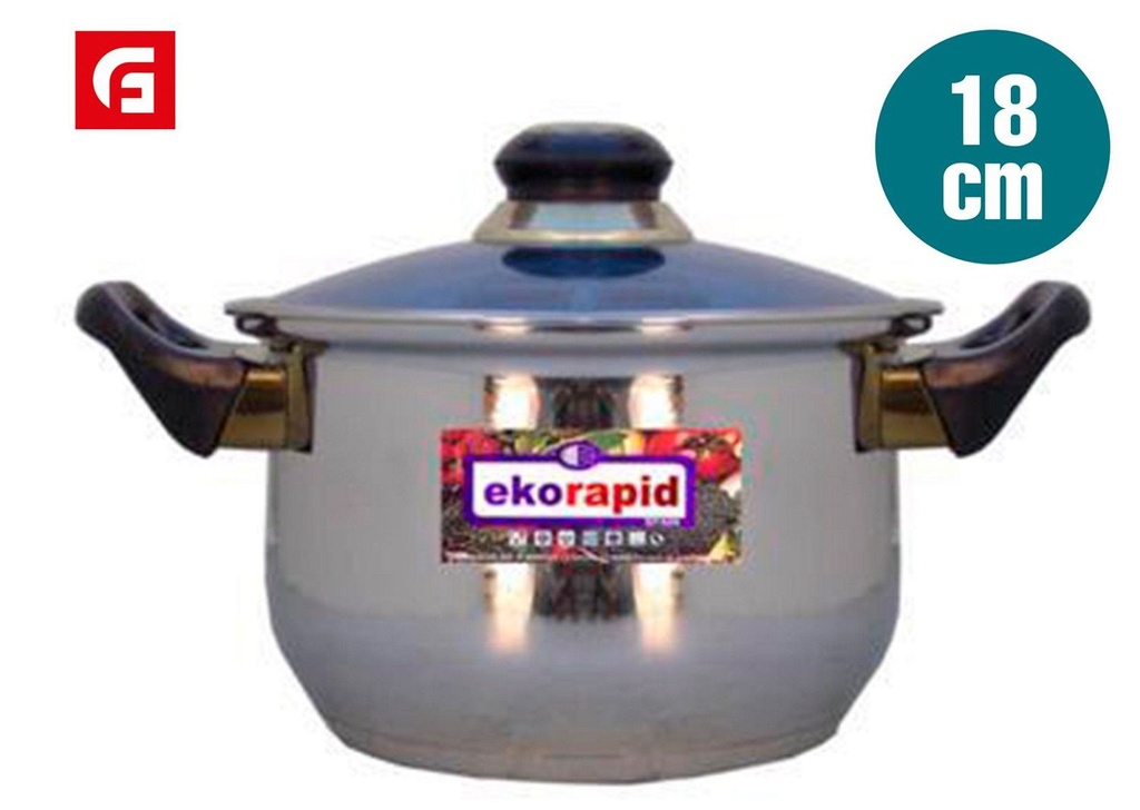 Cazuela de inox. de 18 cm - Utensilios de cocina