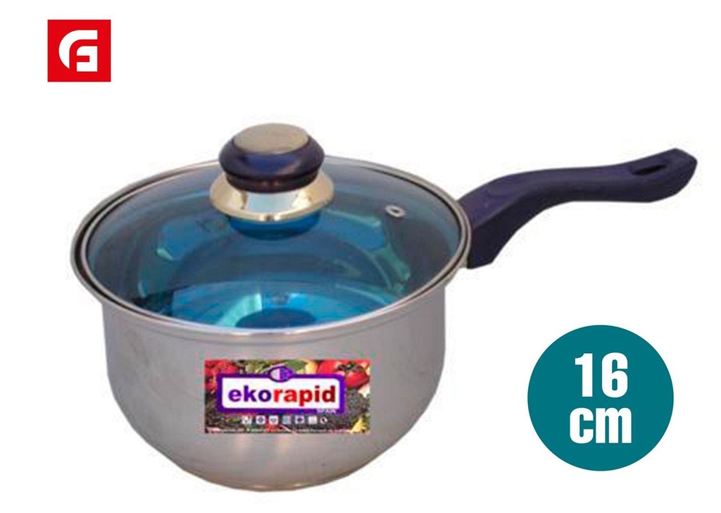 Cazo de inox 16 cm con tapa - Utensilios de cocina