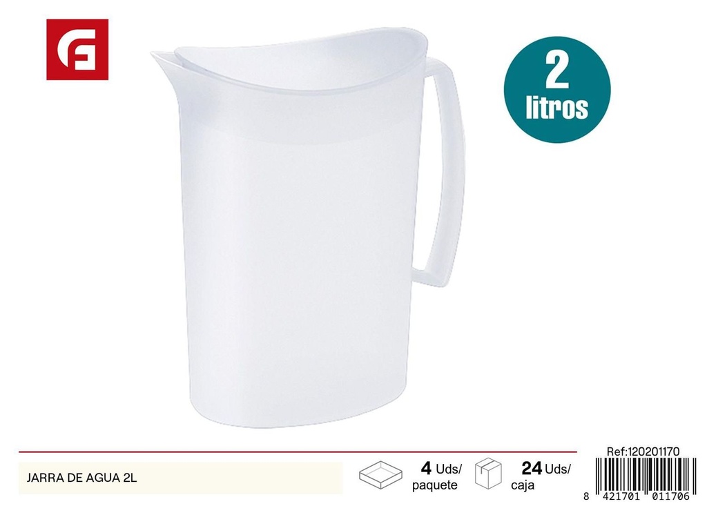 Jarra de agua de plástico de 2 litros - Utensilios de cocina