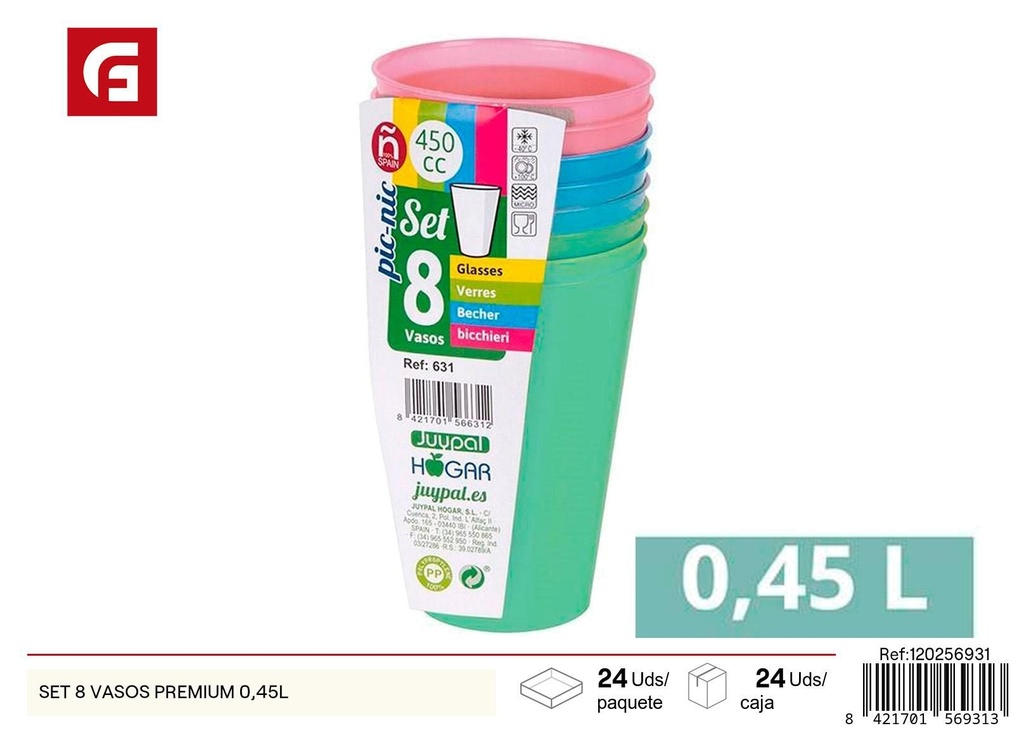Vasos premium 0.45L  - Plásticos de cocina
