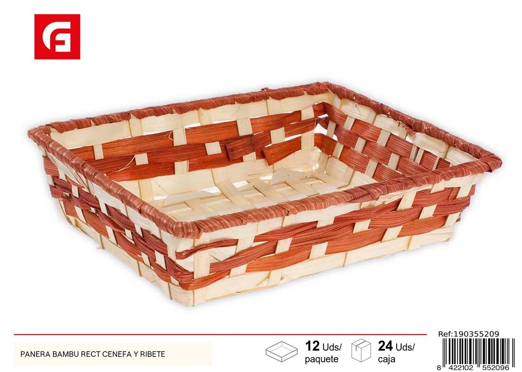 Panera de bambú rectangular - Decoración del hogar